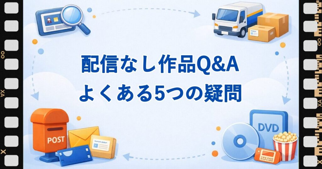 配信されていない映画・ドラマに関するよくある質問5問に答える見出し画像。